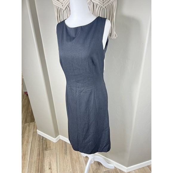 TAHARI ASL Womens Size 8 Gray Lined Sleeveless Knee Length Sheath Dress FLAW - Picture 2 of 16